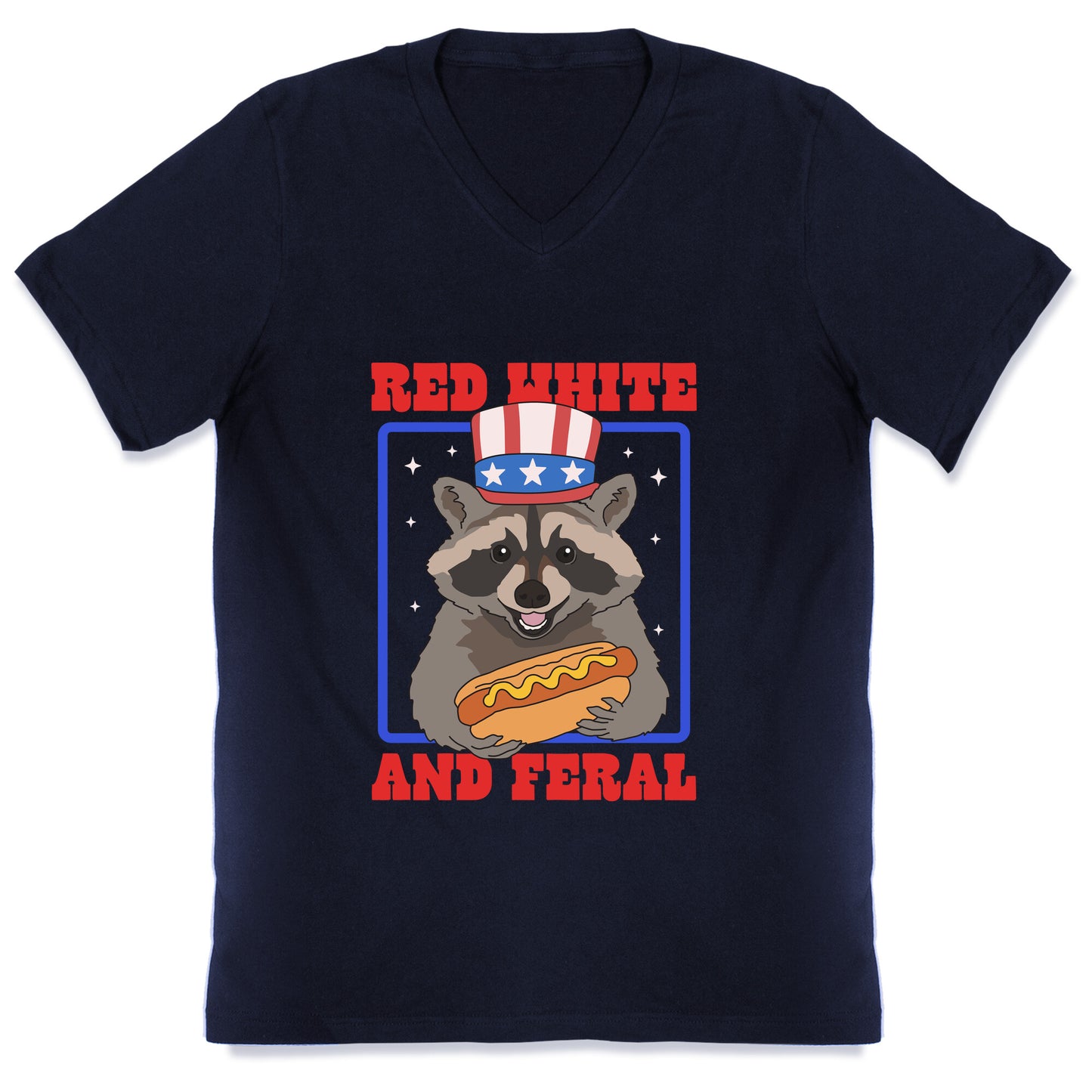 Red White And Feral V-Neck