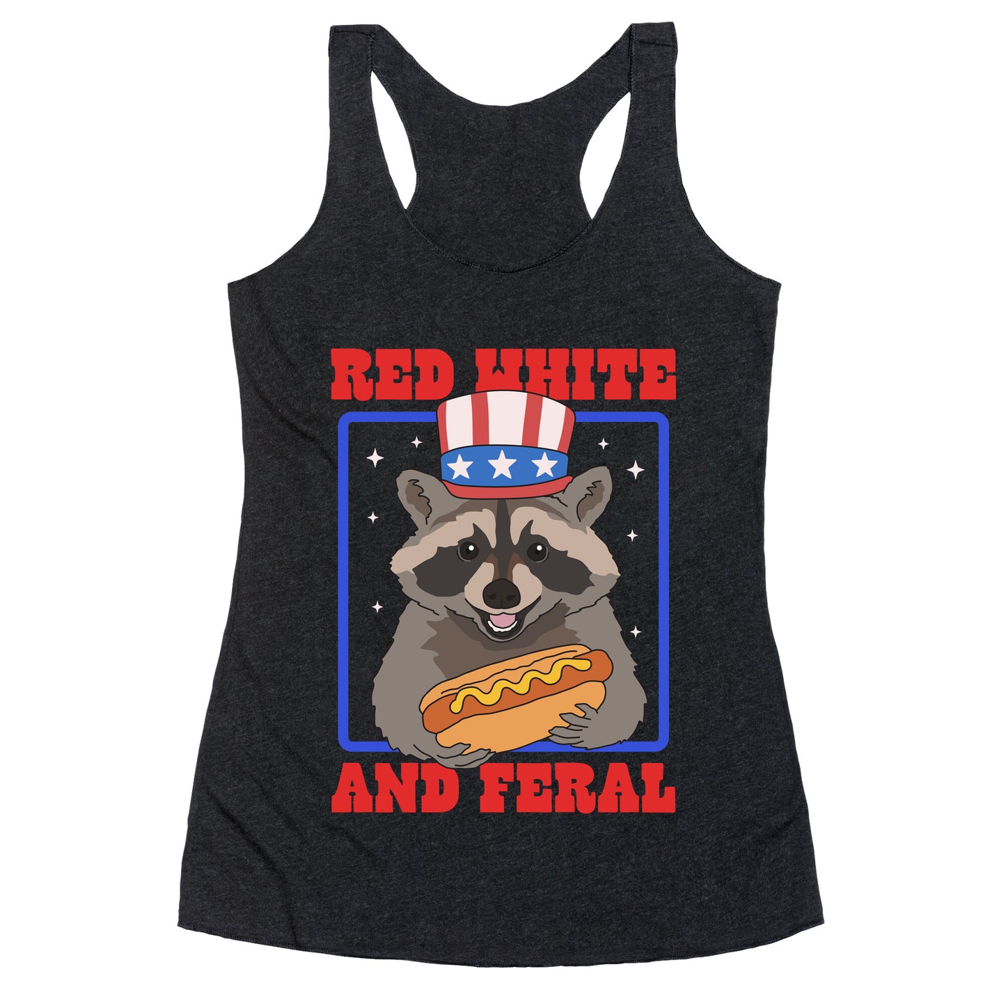 Red White And Feral Racerback Tank