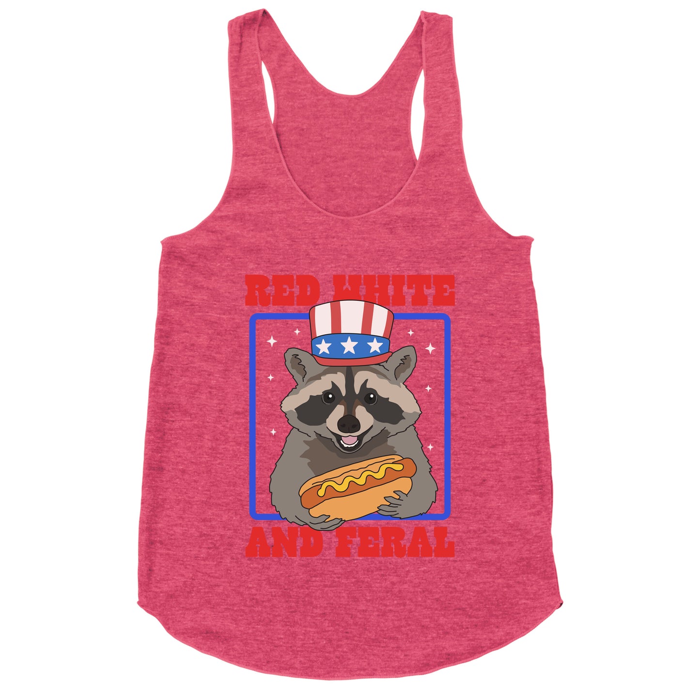Red White And Feral Racerback Tank