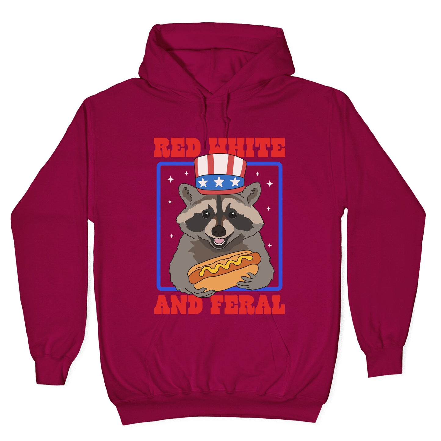 Red White And Feral Hoodie