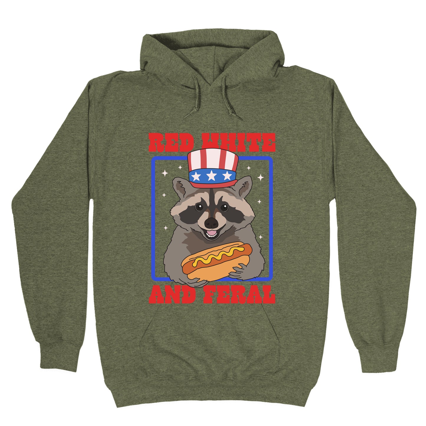 Red White And Feral Hoodie