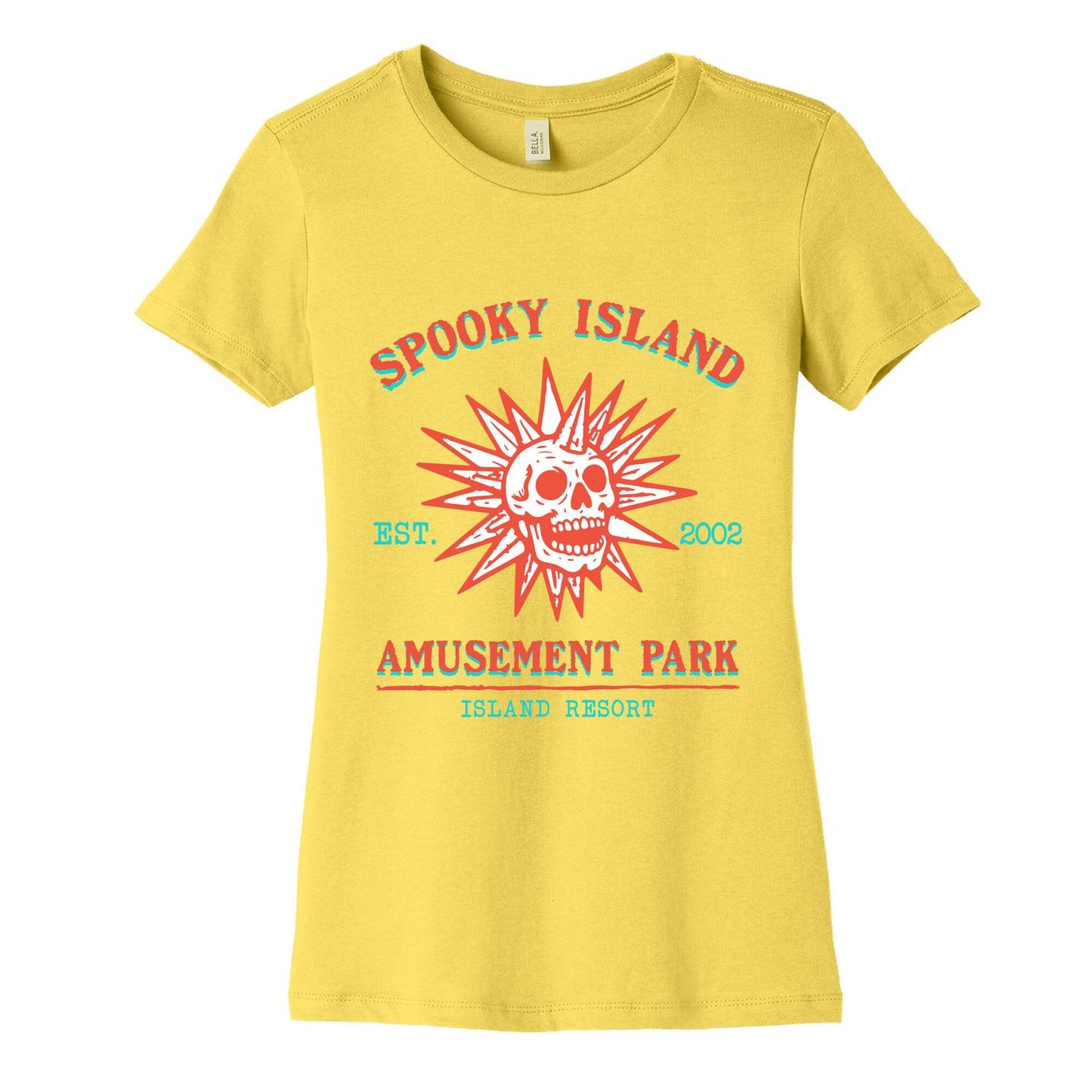 Spooky Island Retro Womens Cotton Tee