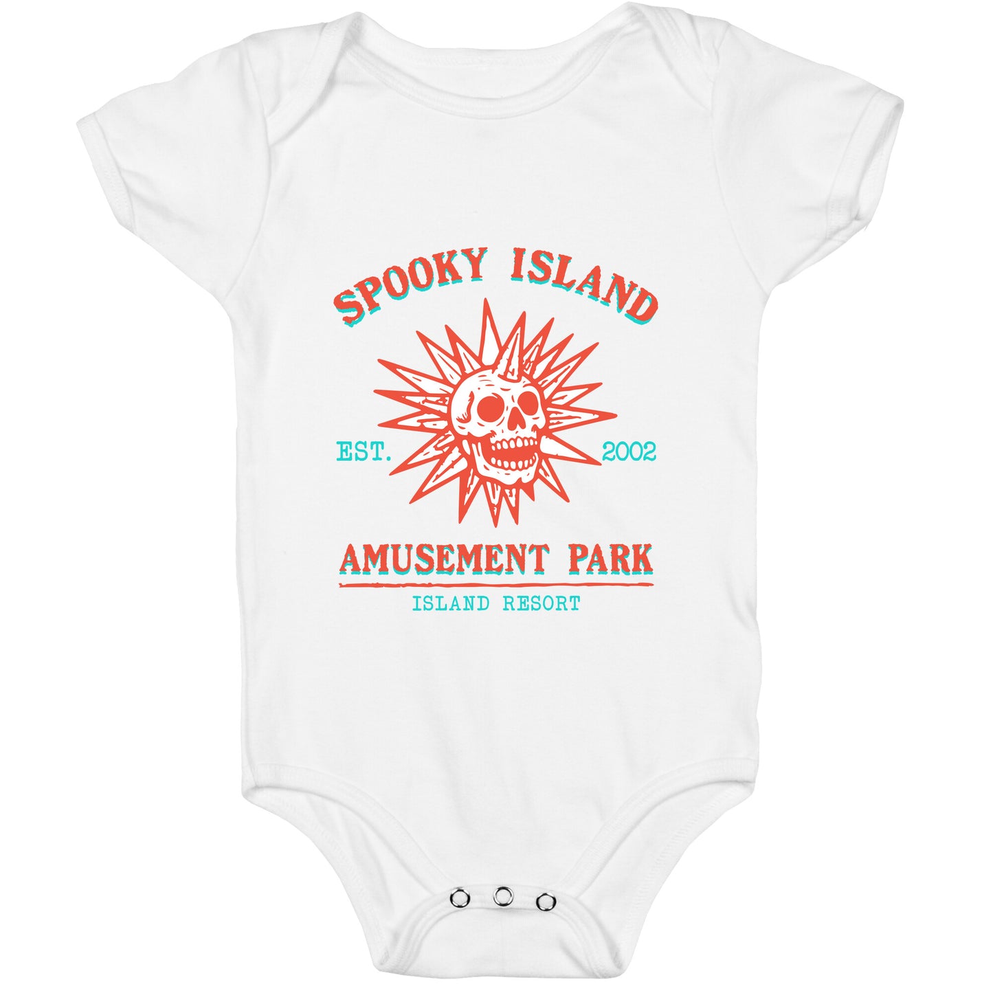 Spooky Island Retro Baby One-Piece