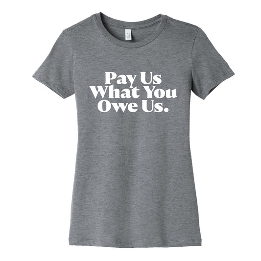 Pay Us What You Owe Us Womens Cotton Tee