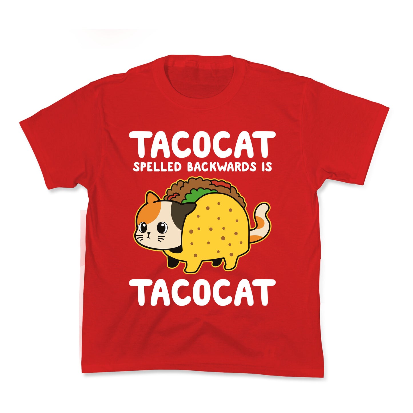 Tacocat Spelled Backwards Kids Tee