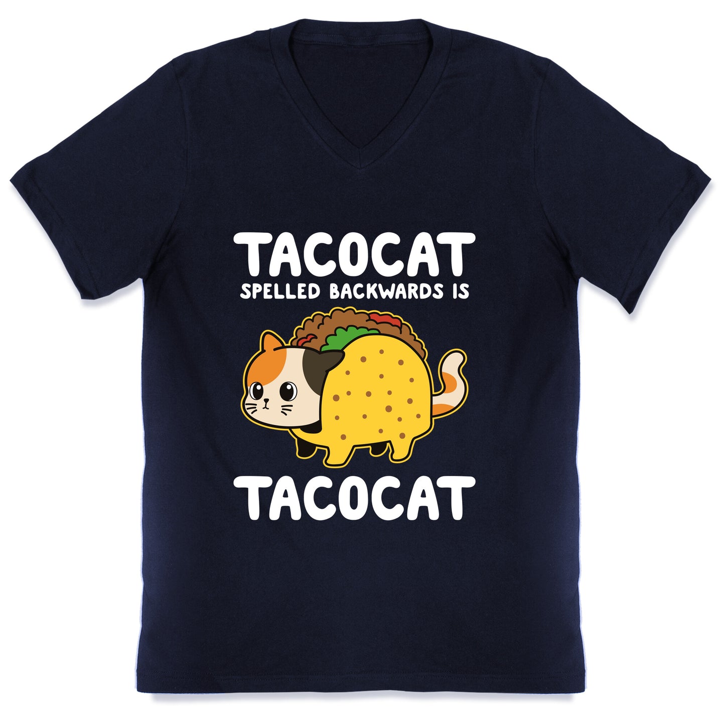 Tacocat Spelled Backwards V-Neck