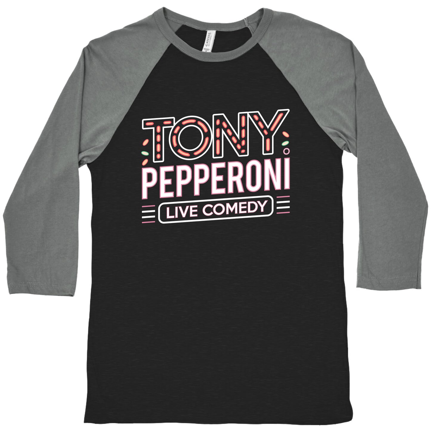 Tony Pepperoni Live Comedy Baseball Tee
