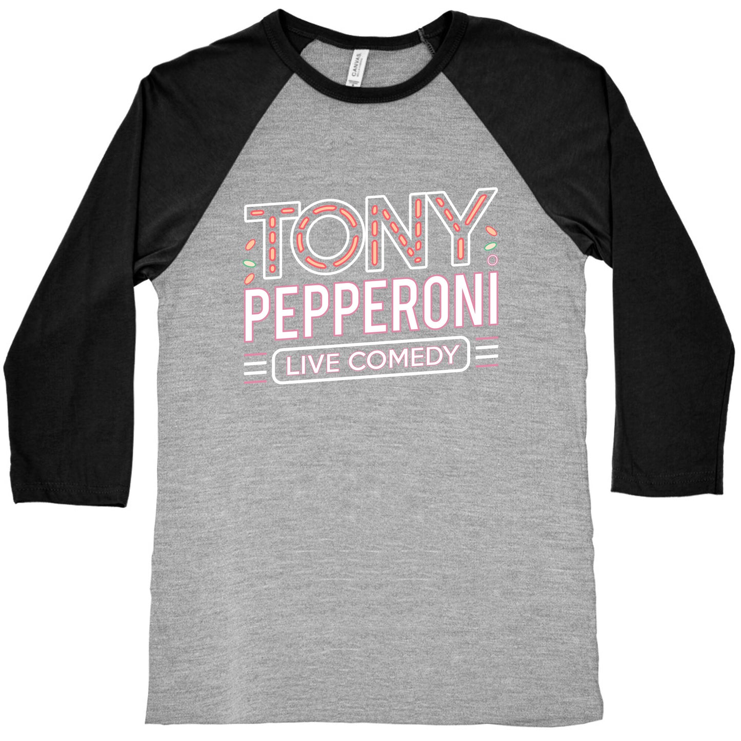 Tony Pepperoni Live Comedy Baseball Tee