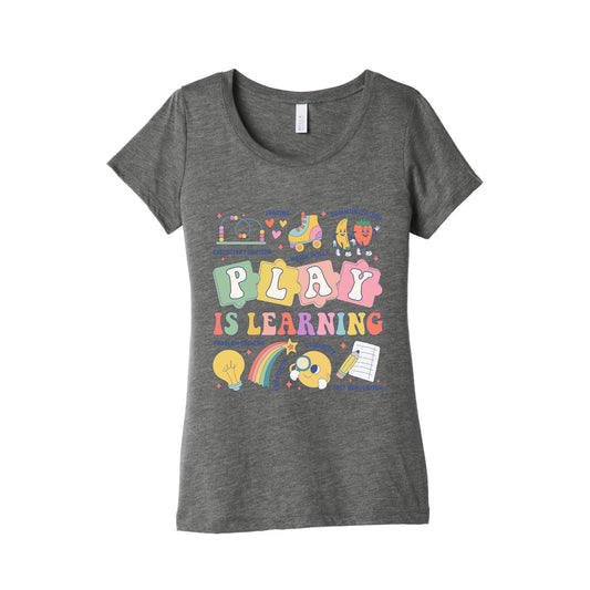 Play Is Learning Kindergarten Teacher Team Womens Triblend Tee