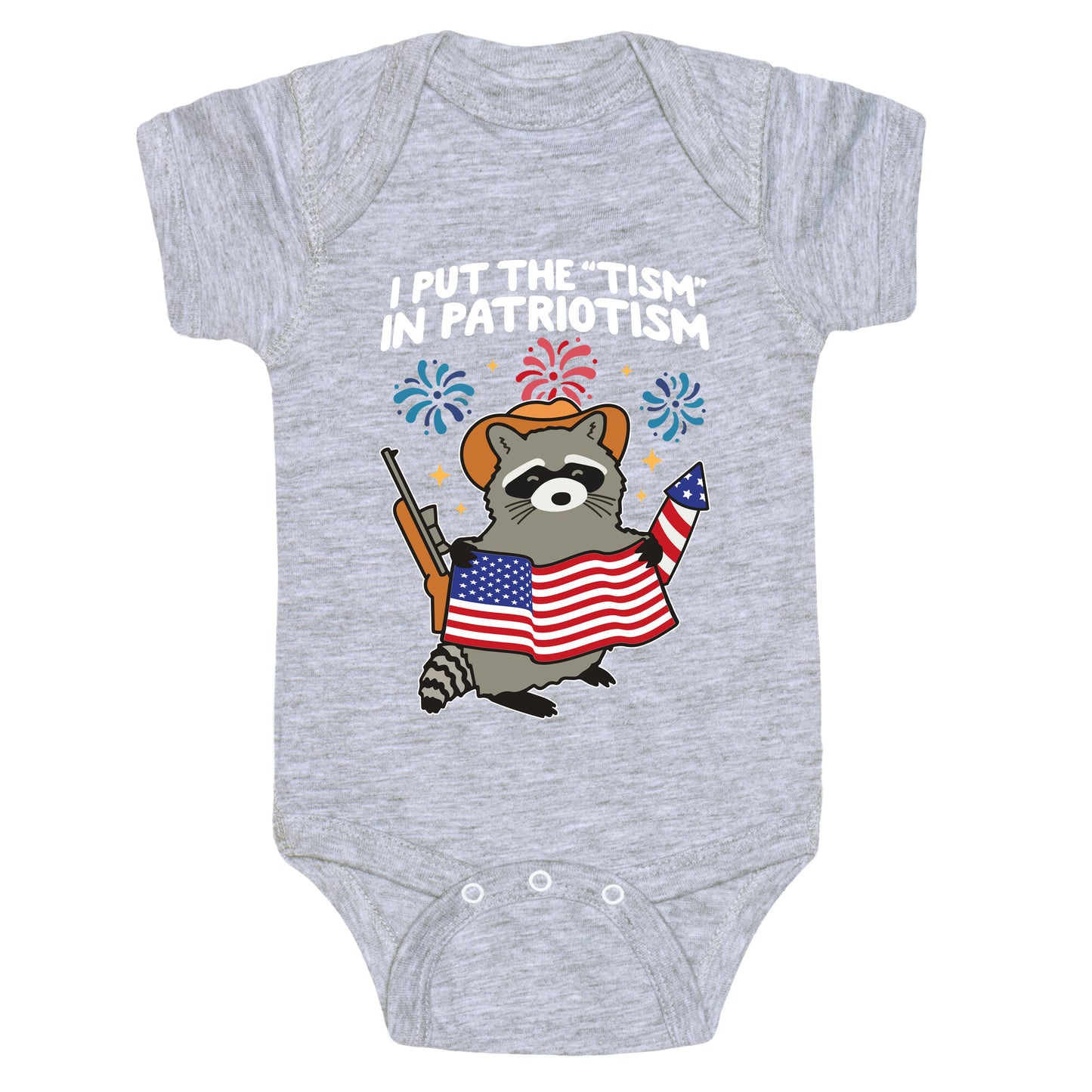 Tism In Patriotism Racoon Baby One-Piece