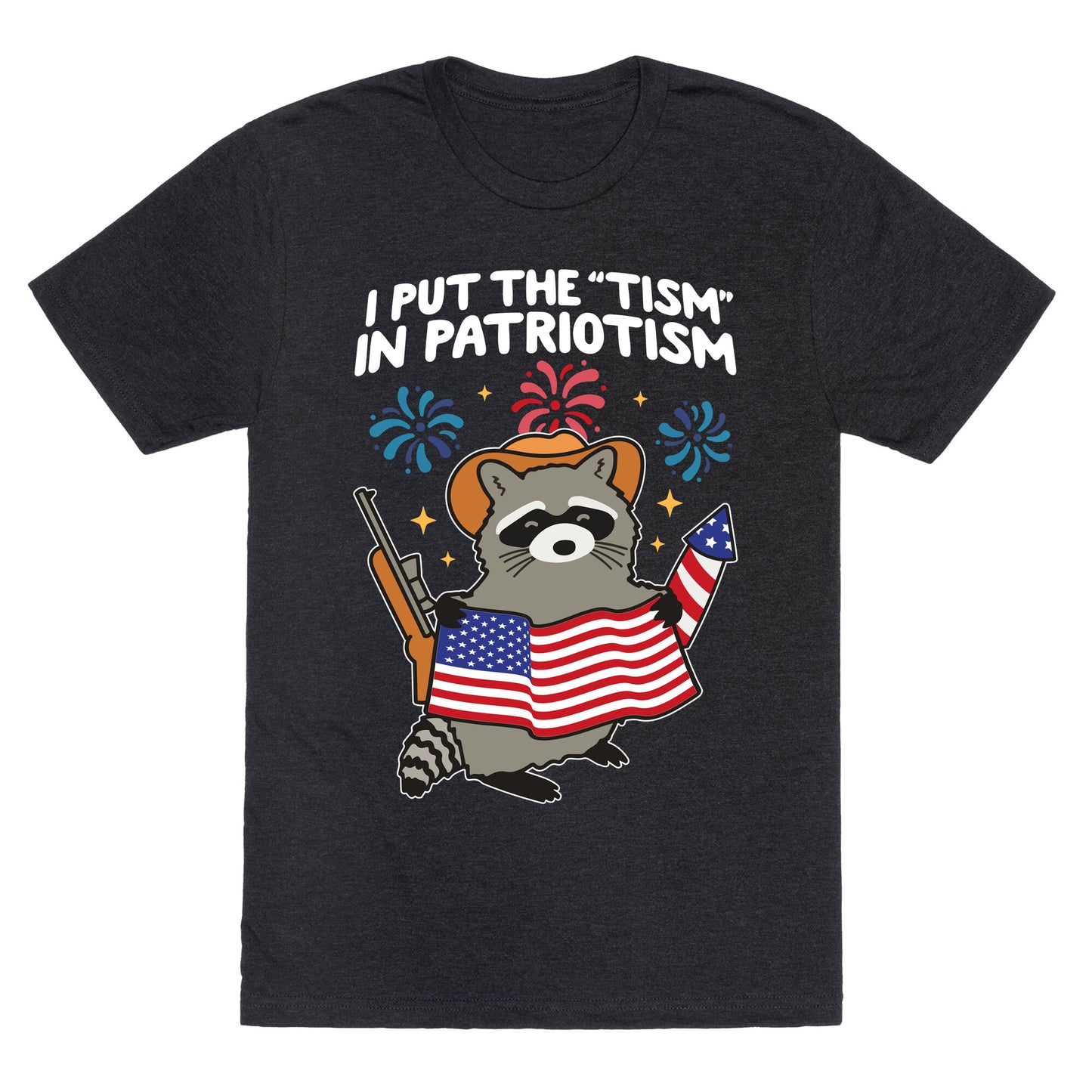 Tism In Patriotism Racoon Unisex Triblend Tee
