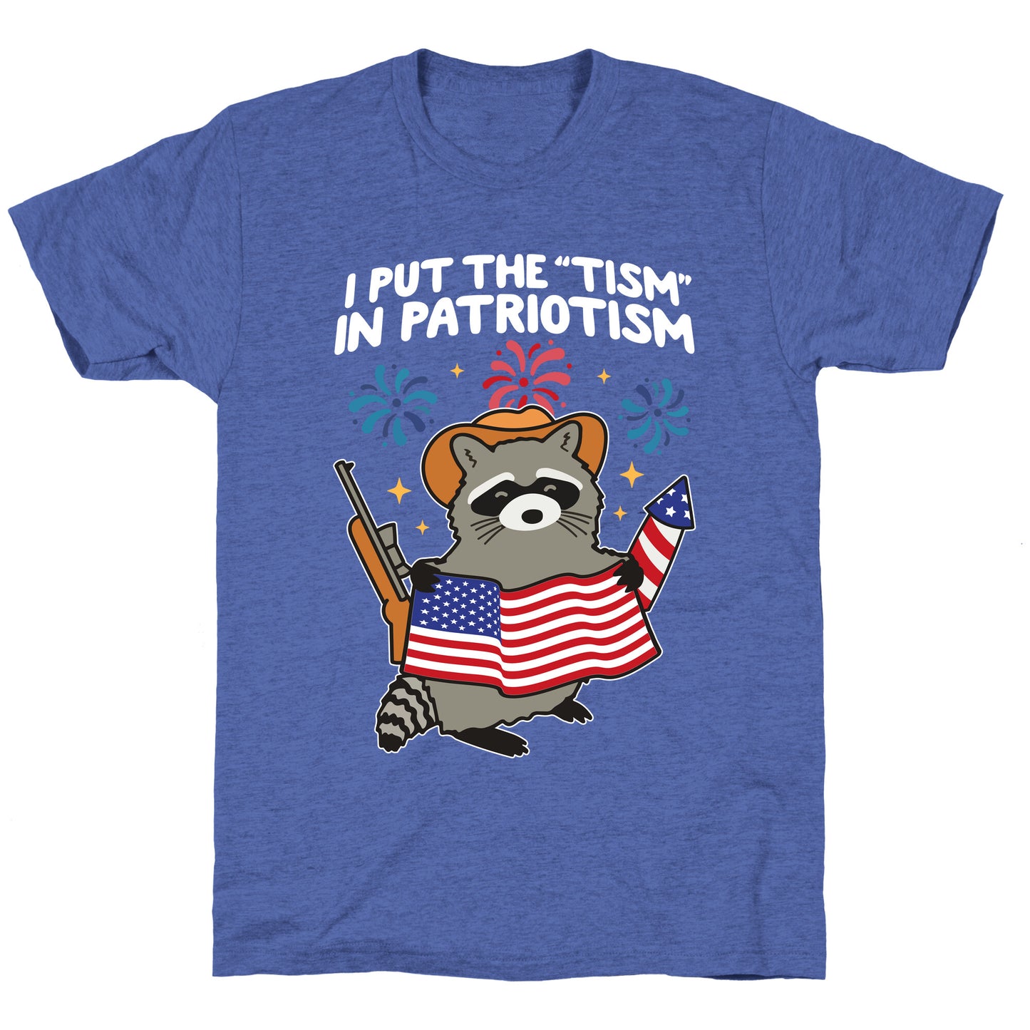 Tism In Patriotism Racoon Unisex Triblend Tee