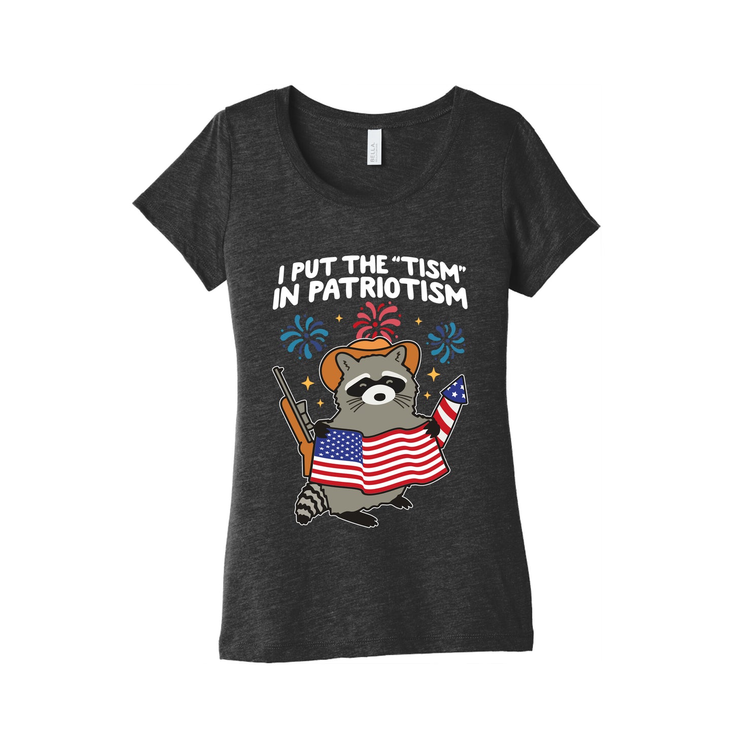 Tism In Patriotism Racoon Womens Triblend Tee