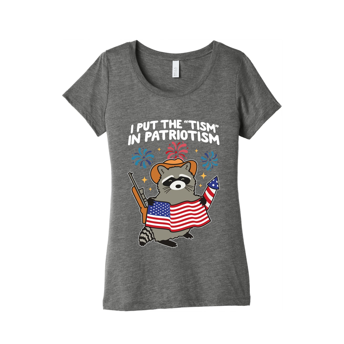 Tism In Patriotism Racoon Womens Triblend Tee