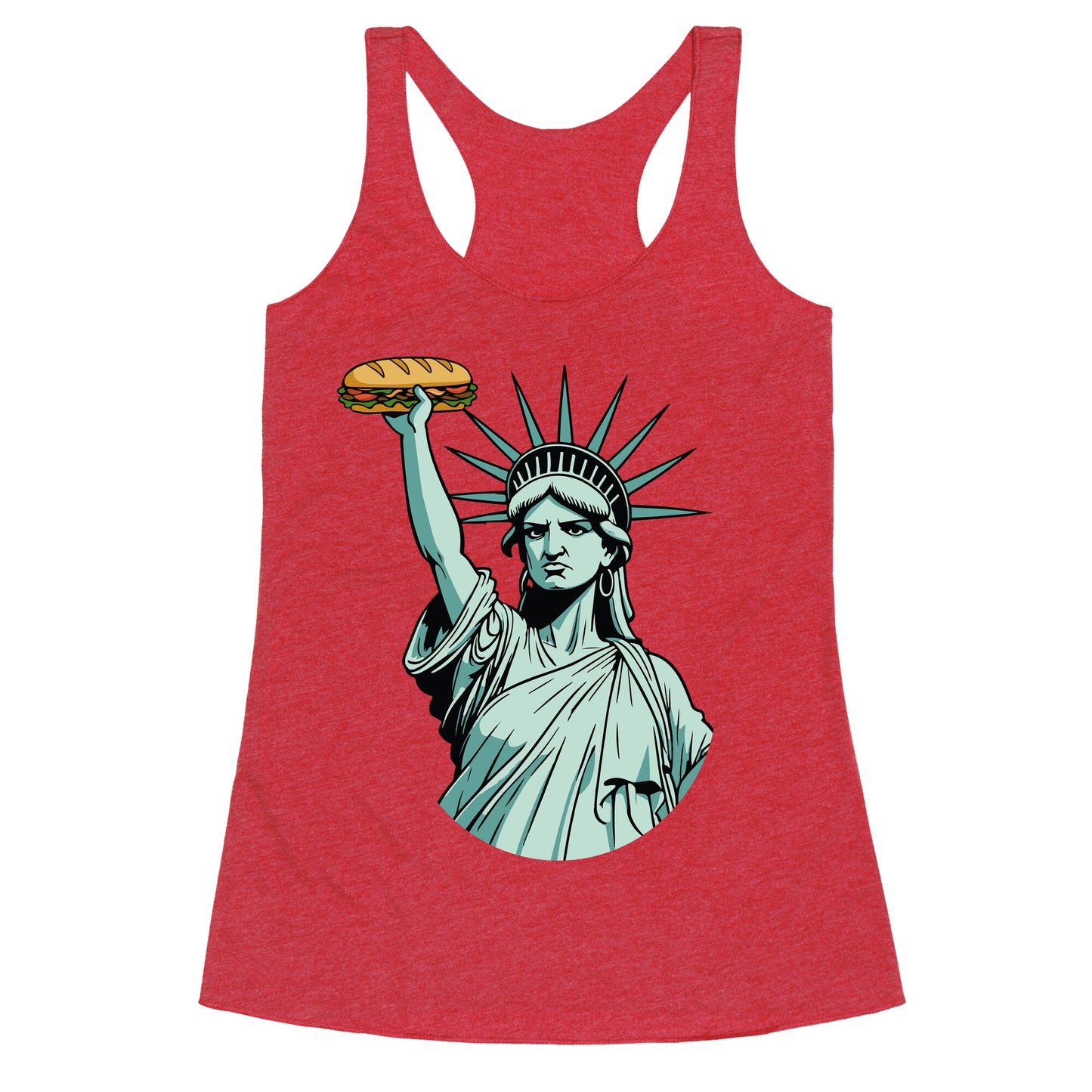 Statue of Liberty Sandwich Guy DC Racerback Tank