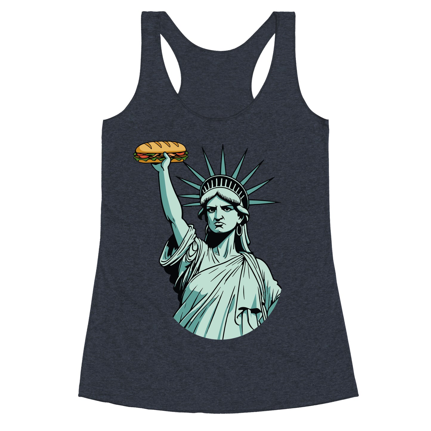 Statue of Liberty Sandwich Guy DC Racerback Tank