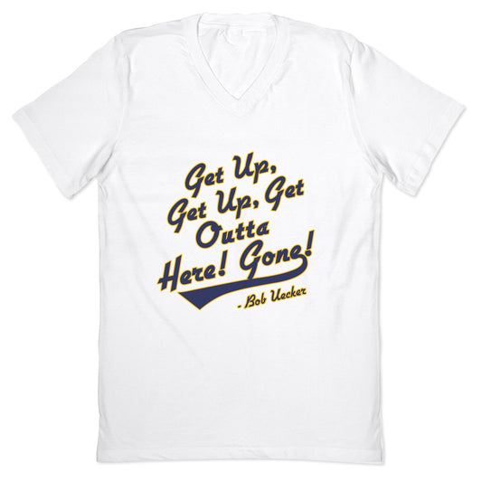 Bob Uecker Get Up Get Up V-Neck