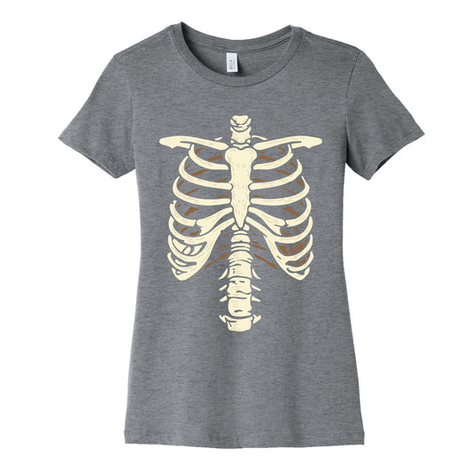 Skeleton Rib Cage Halloween Costume Womens Cotton Tee