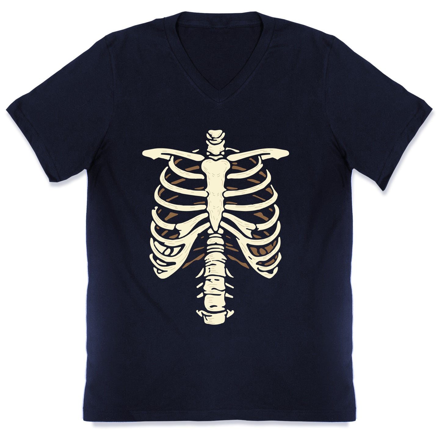 Skeleton Rib Cage Halloween Costume V-Neck