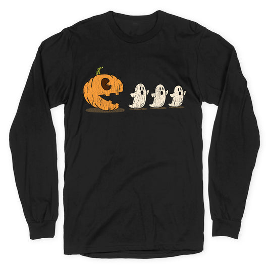 Halloween Pumpkin Ghost Game Longsleeve Tee