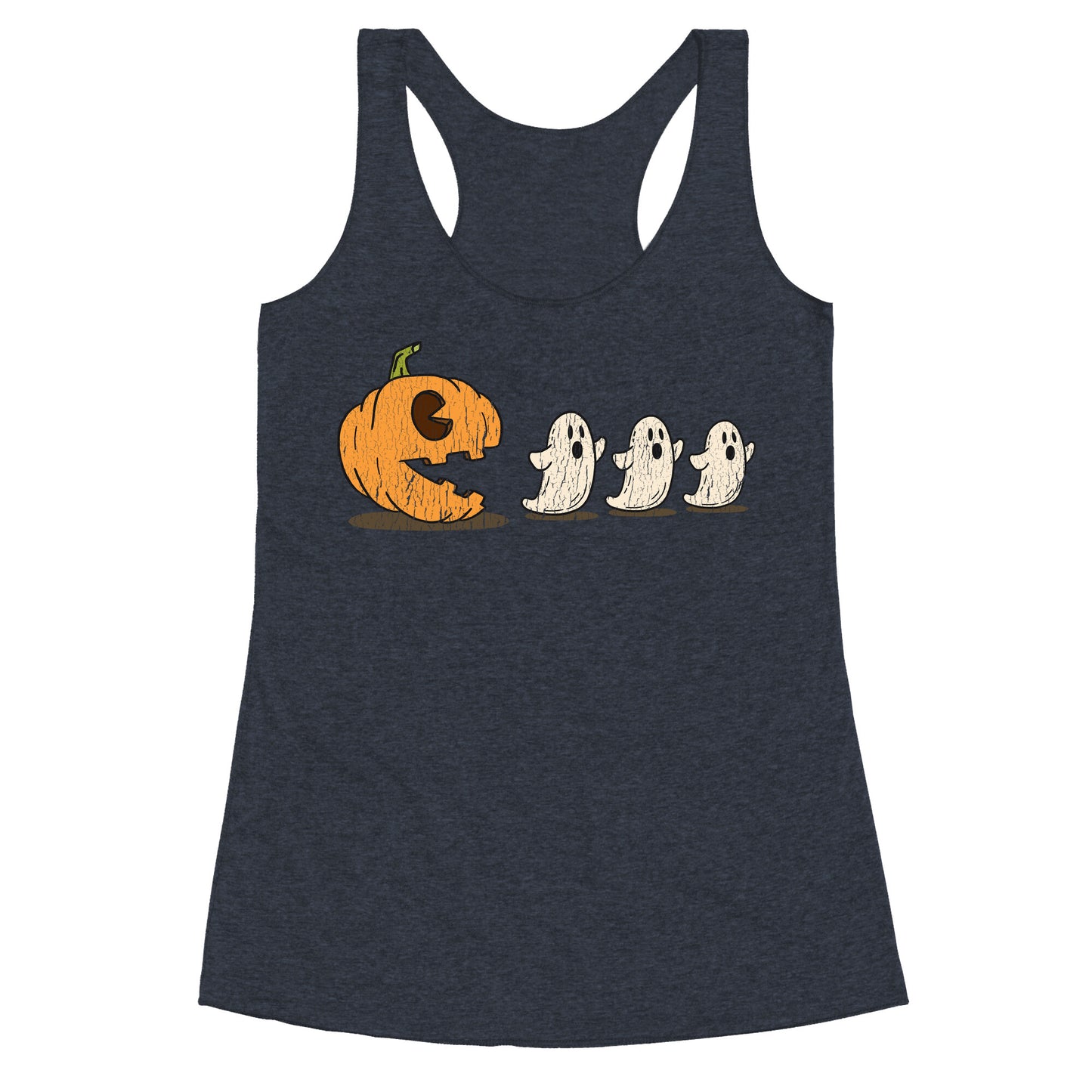Halloween Pumpkin Ghost Game Racerback Tank