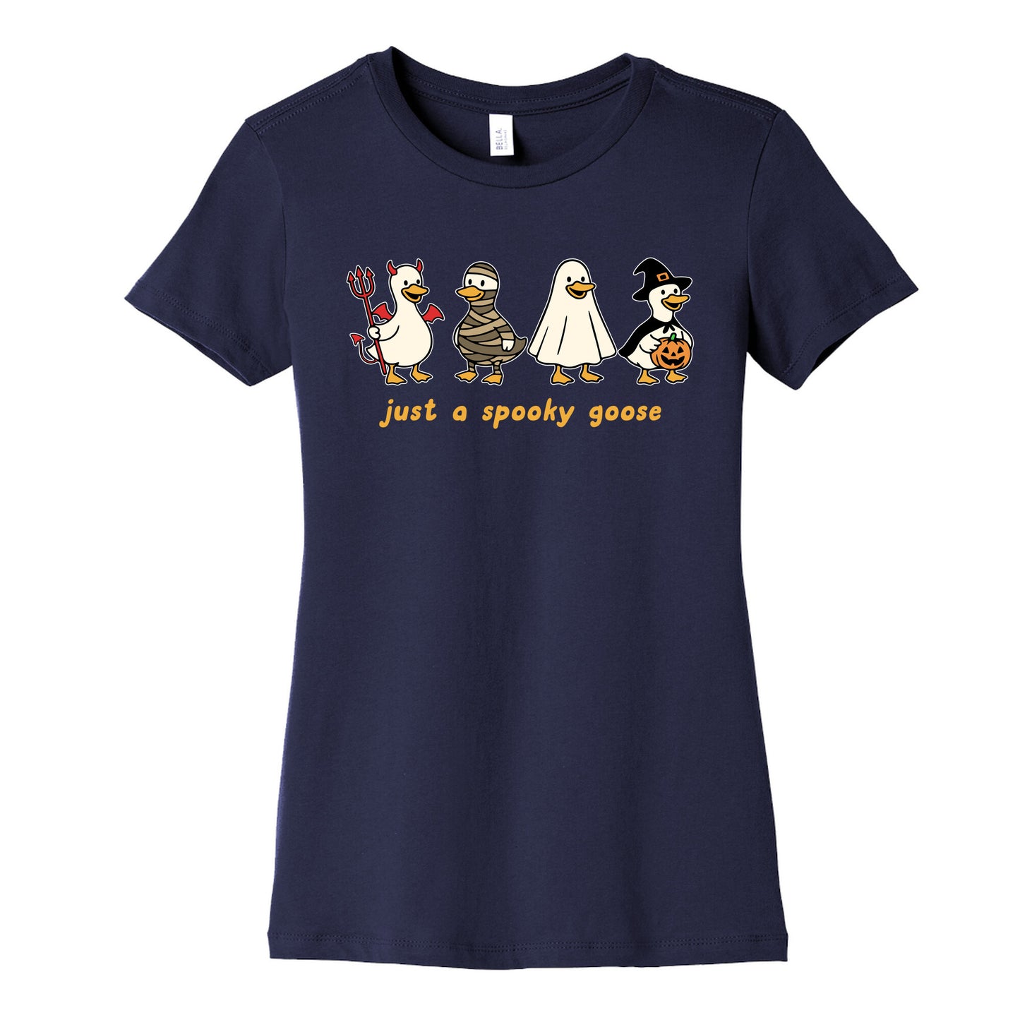 Halloween Just A Spooky Goose Womens Cotton Tee