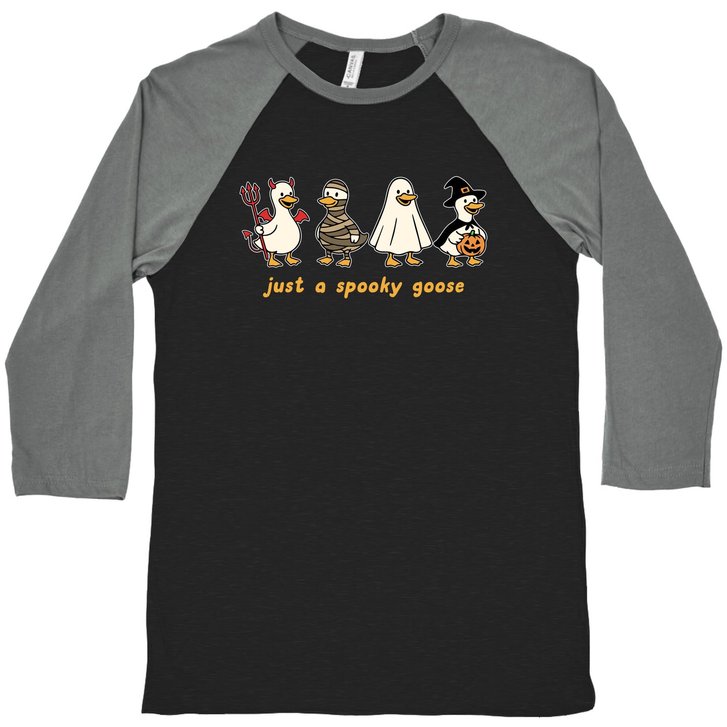 Halloween Just A Spooky Goose Baseball Tee