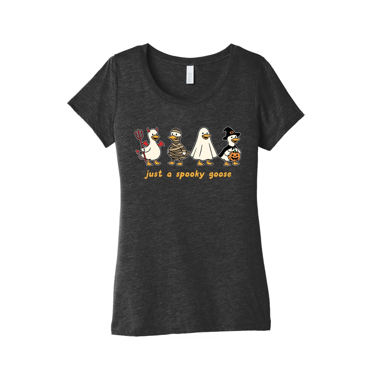 Halloween Just A Spooky Goose Womens Triblend Tee