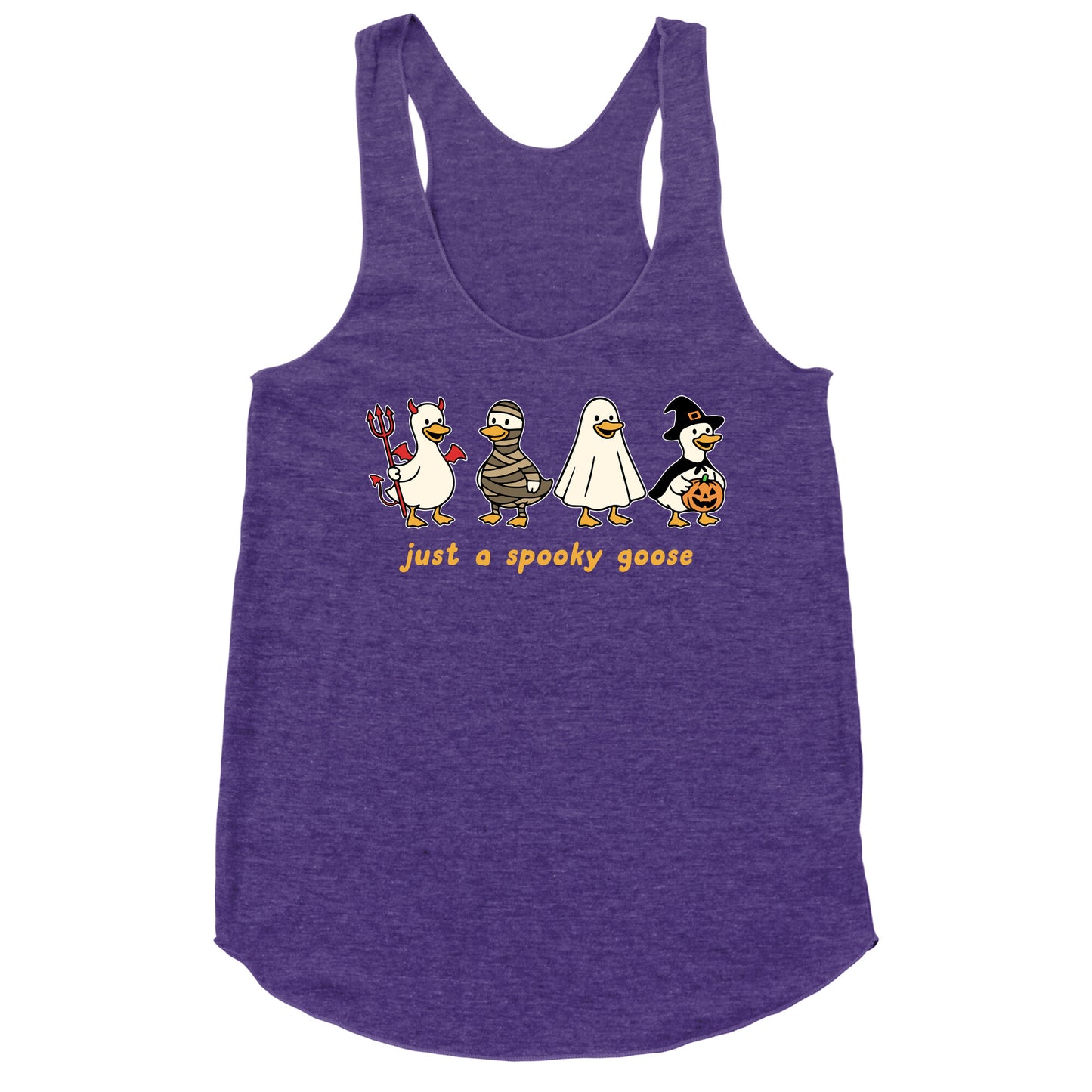 Halloween Just A Spooky Goose Racerback Tank
