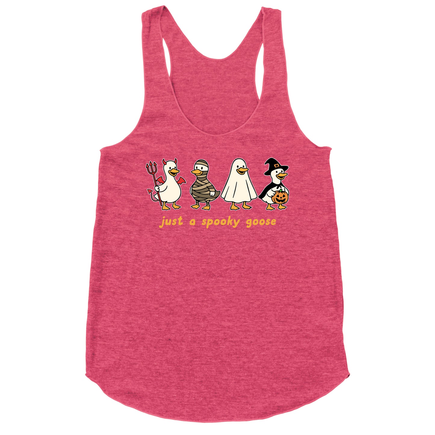 Halloween Just A Spooky Goose Racerback Tank