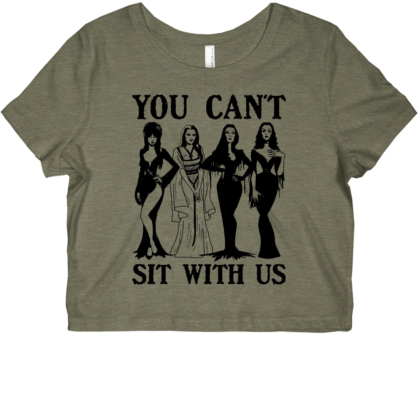 Halloween You Cant Sit With Us Womens Slim Fit Crop Top Tee