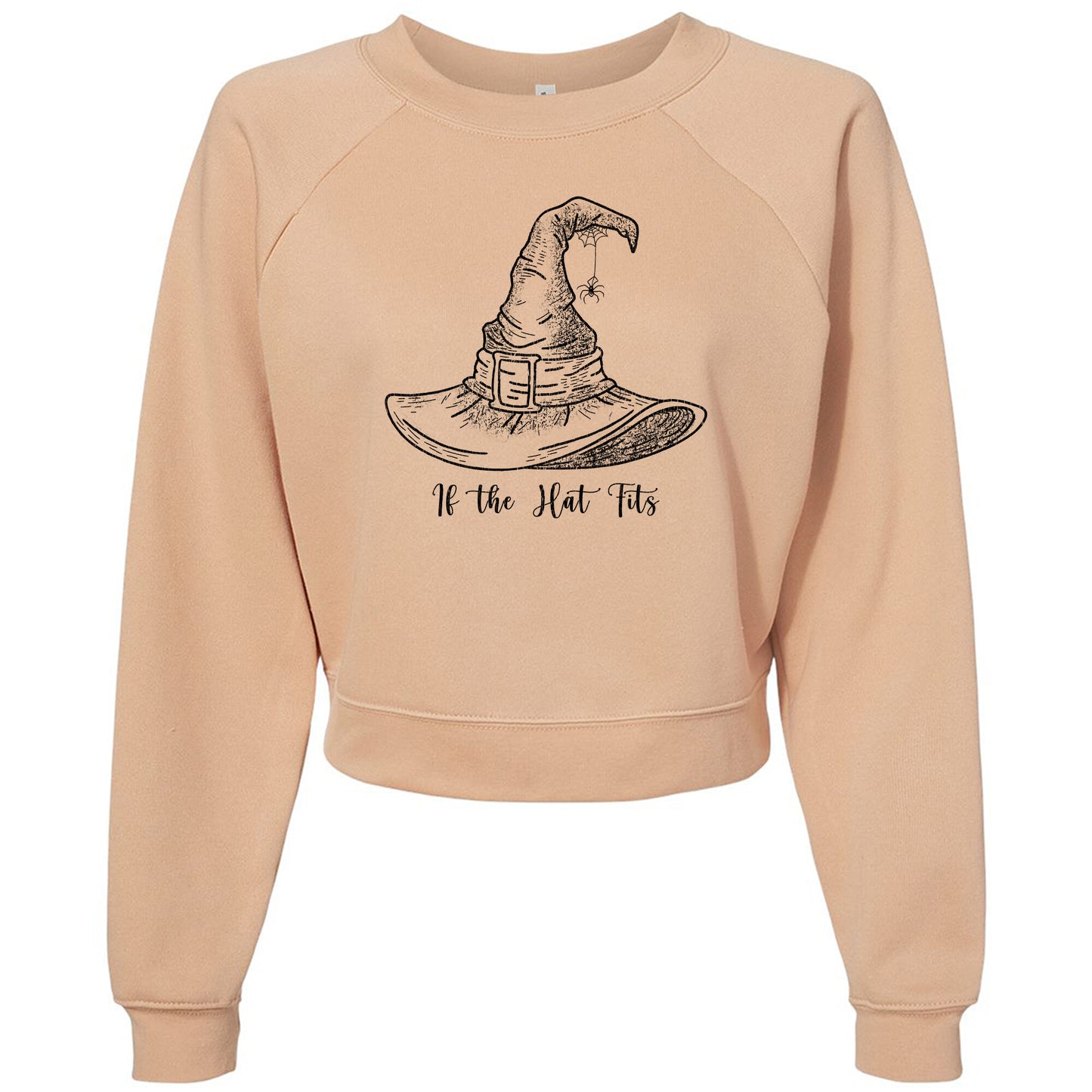 If the Hat Fits Halloween Witch Womens Raglan Pullover Fleece