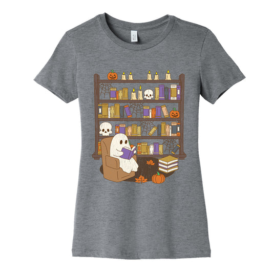 Retro Ghost Library Womens Cotton Tee