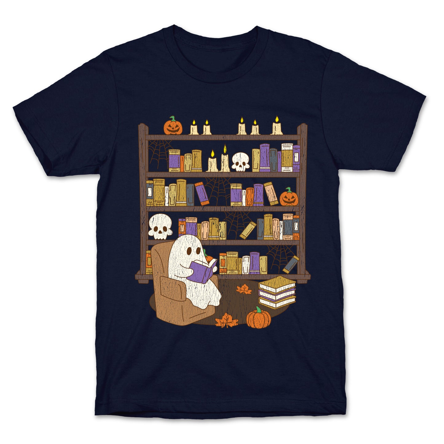 Retro Ghost Library T-Shirt