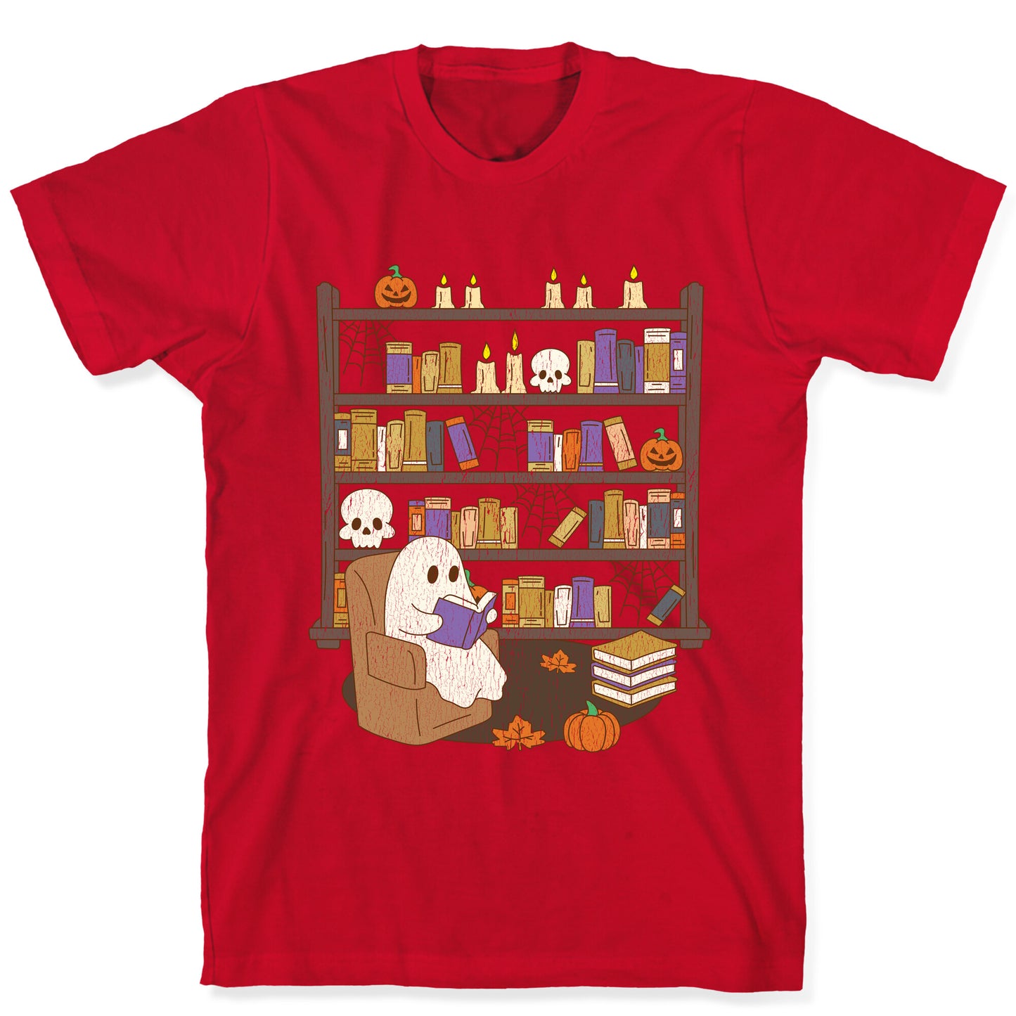 Retro Ghost Library T-Shirt