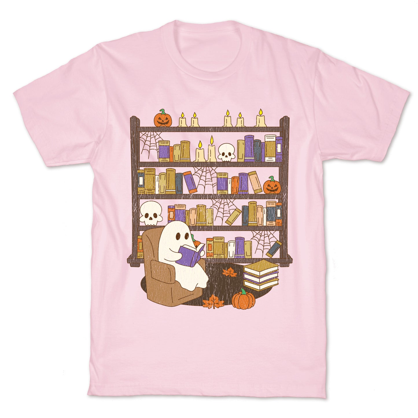 Retro Ghost Library T-Shirt