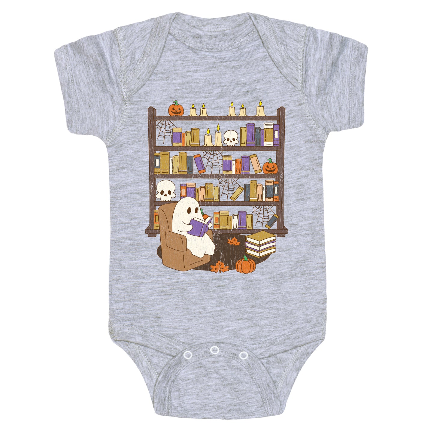 Retro Ghost Library Baby One-Piece
