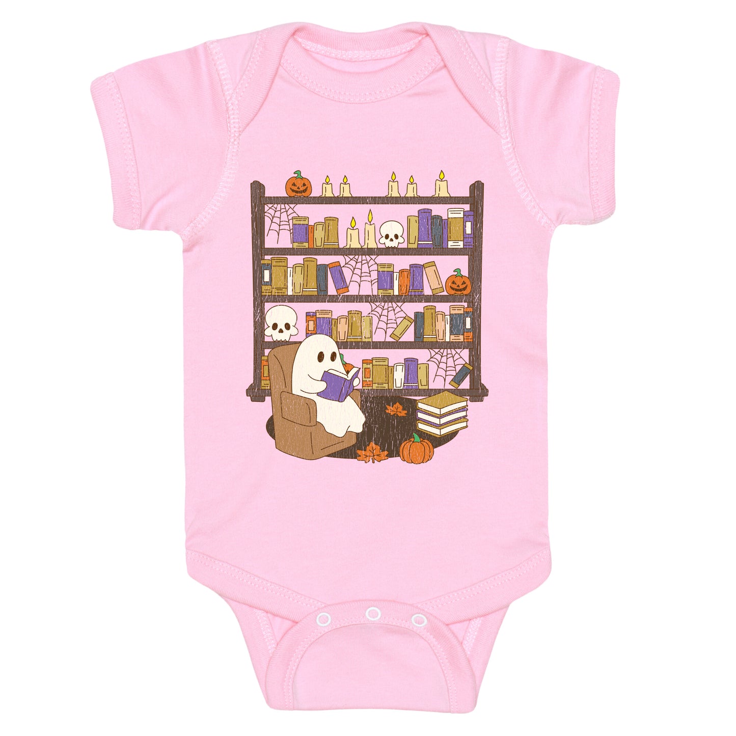 Retro Ghost Library Baby One-Piece
