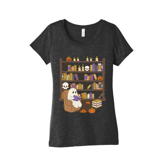 Retro Ghost Library Womens Triblend Tee