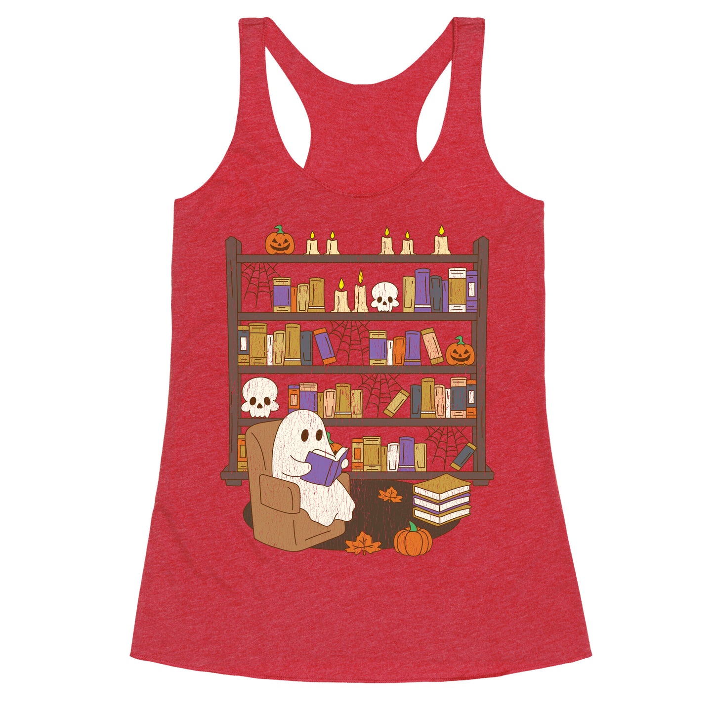 Retro Ghost Library Racerback Tank