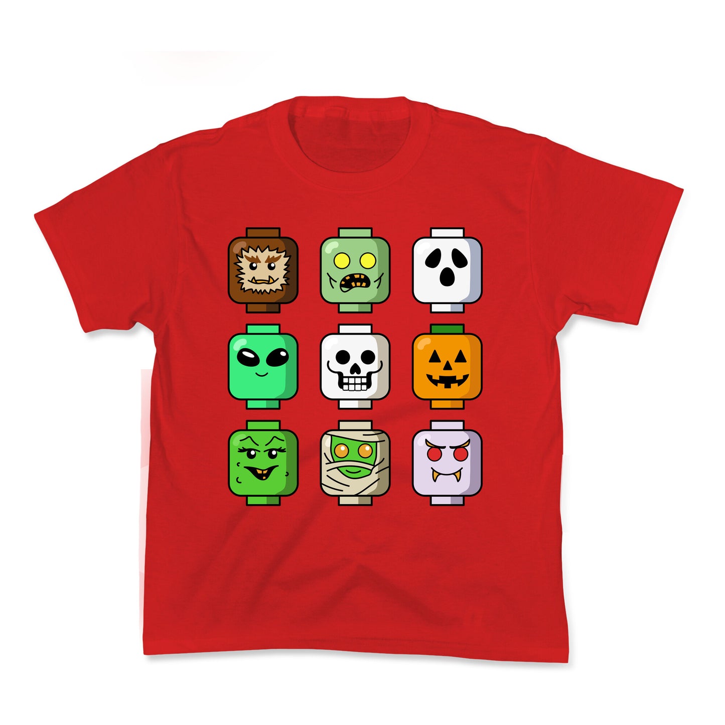 Halloween Zombie Block Heads Kids Tee