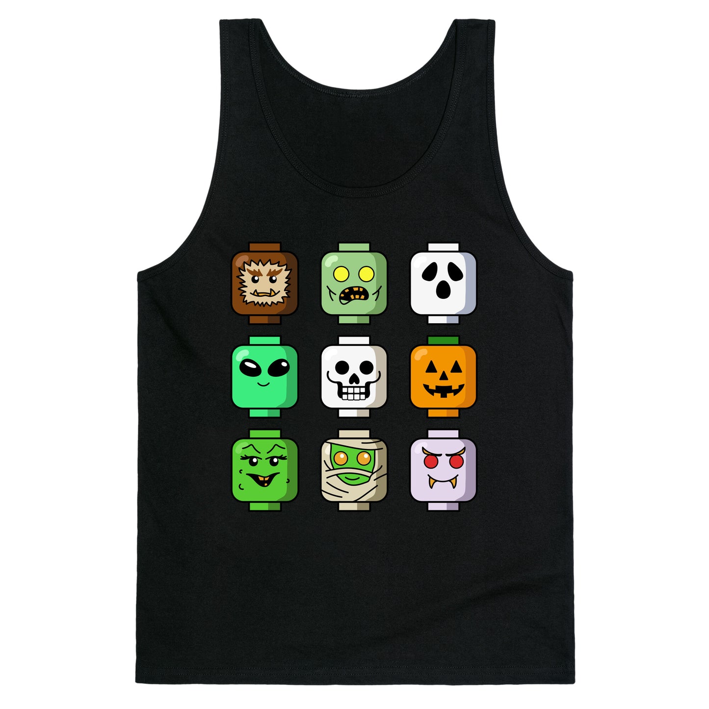 Halloween Zombie Block Heads Tank Top