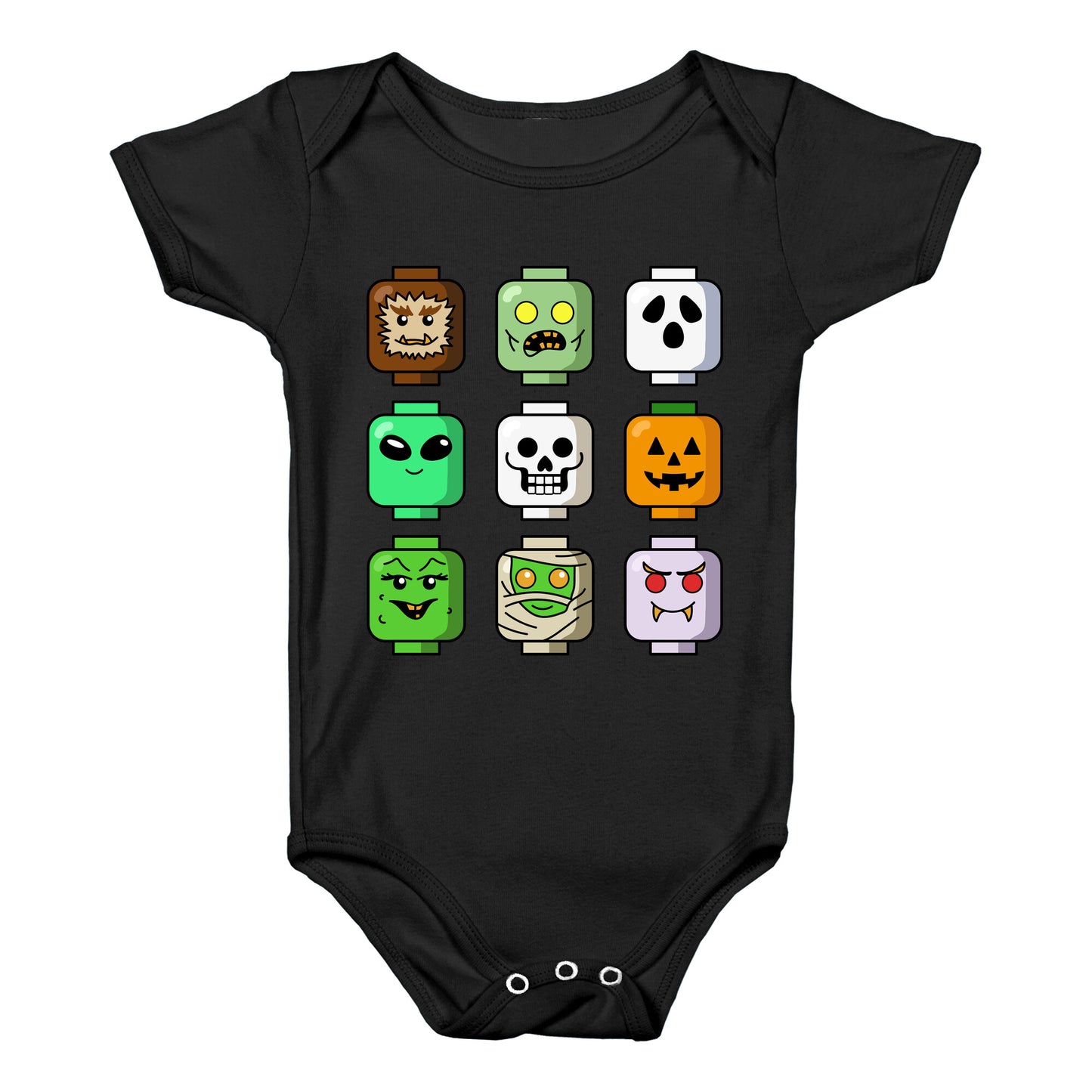 Halloween Zombie Block Heads Baby One-Piece