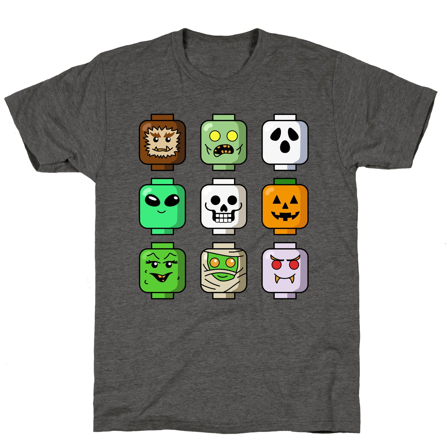Halloween Zombie Block Heads Unisex Triblend Tee