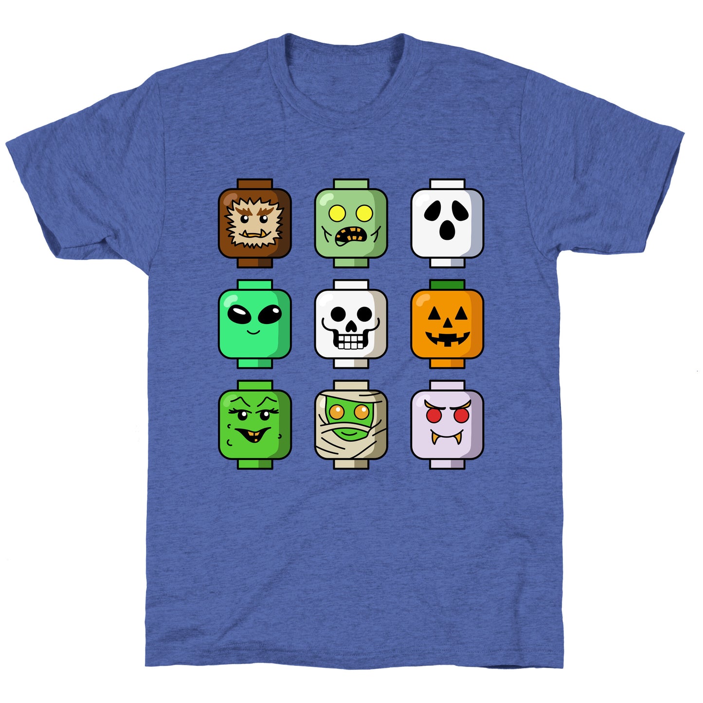 Halloween Zombie Block Heads Unisex Triblend Tee