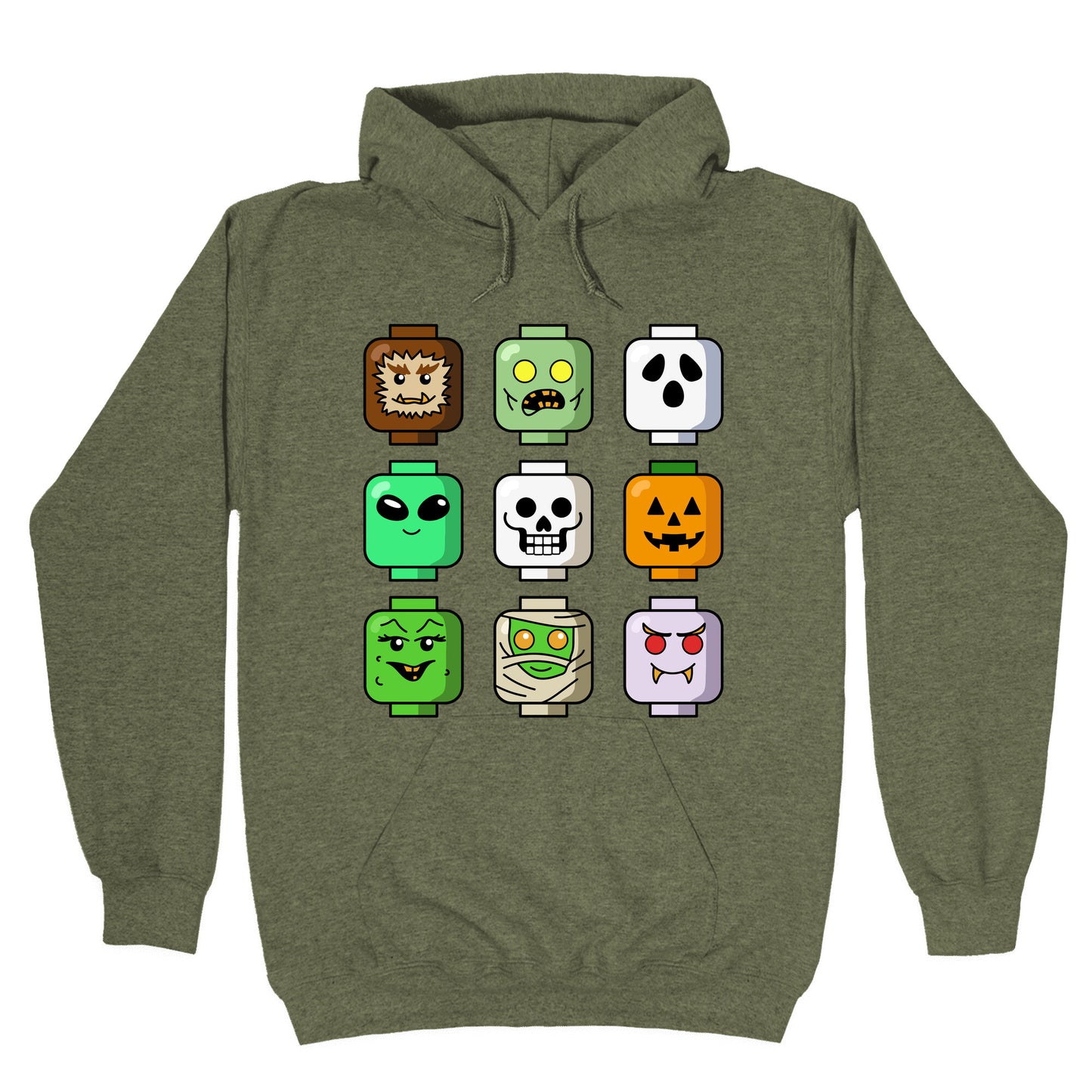 Halloween Zombie Block Heads Hoodie