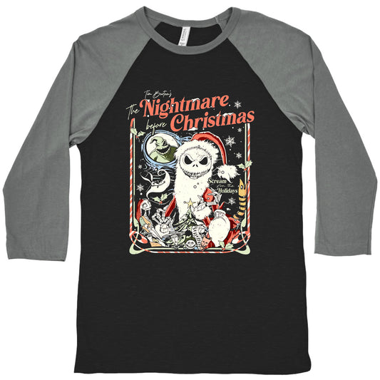 Nightmare Before Christmas Vintage Baseball Tee