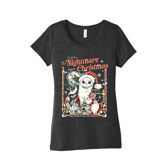 Nightmare Before Christmas Vintage Womens Triblend Tee