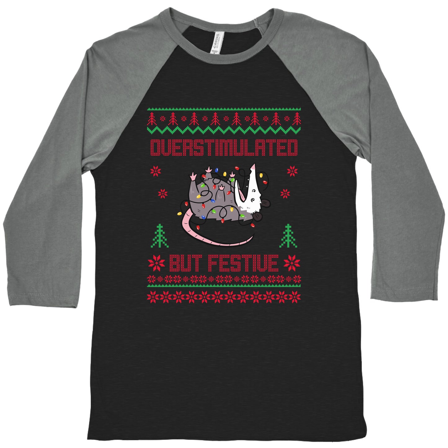 Overstimulated but Festive Baseball Tee