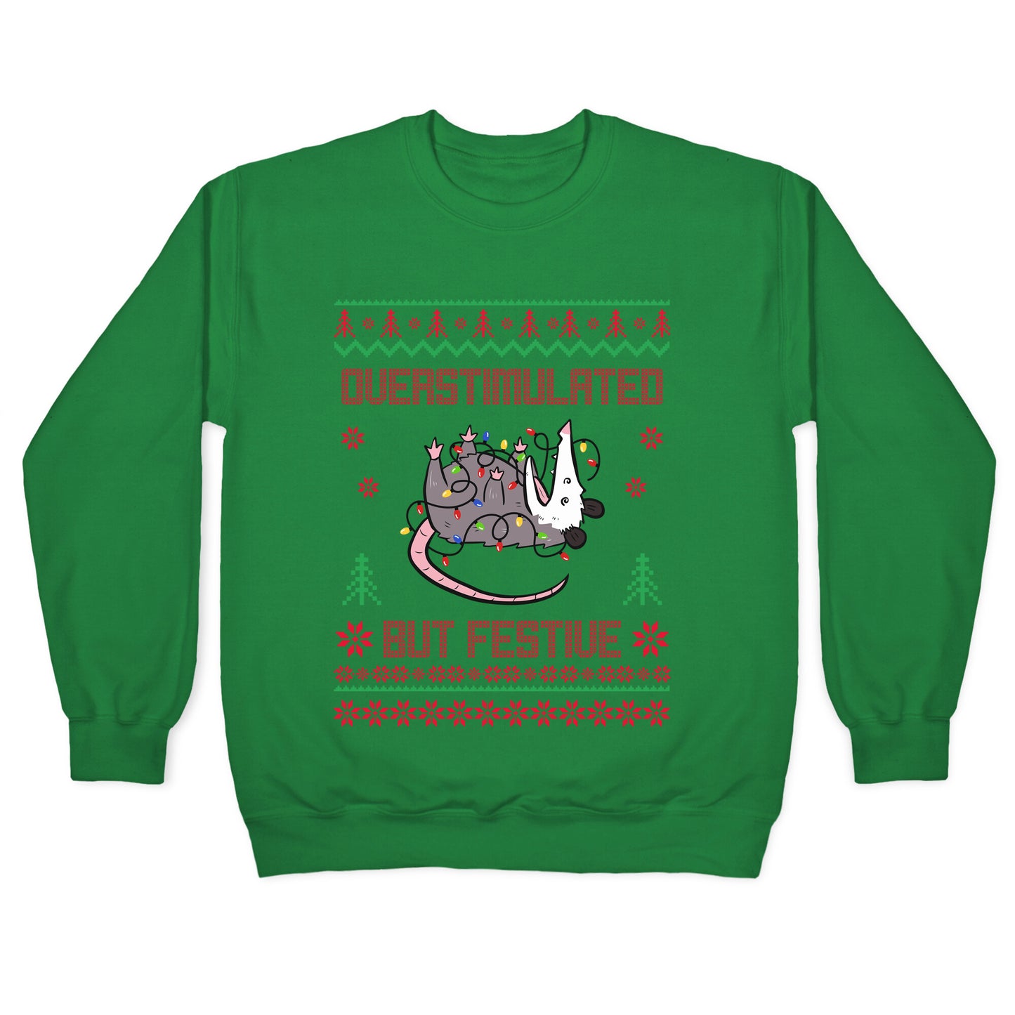 Overstimulated but Festive Crewneck Sweatshirt